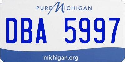 MI license plate DBA5997