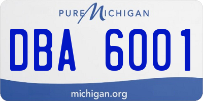 MI license plate DBA6001