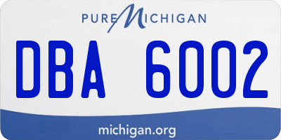 MI license plate DBA6002
