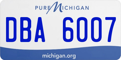 MI license plate DBA6007
