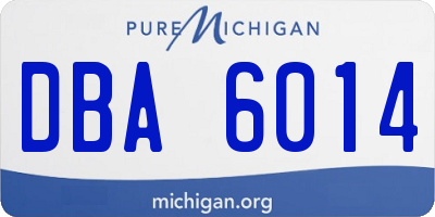 MI license plate DBA6014