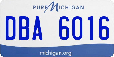 MI license plate DBA6016