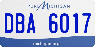 MI license plate DBA6017