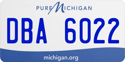 MI license plate DBA6022