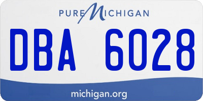 MI license plate DBA6028