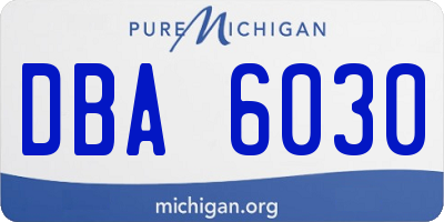 MI license plate DBA6030