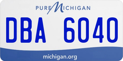 MI license plate DBA6040