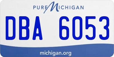 MI license plate DBA6053