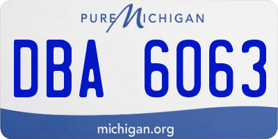 MI license plate DBA6063
