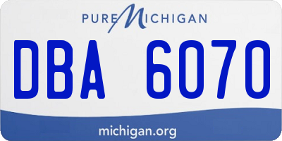 MI license plate DBA6070