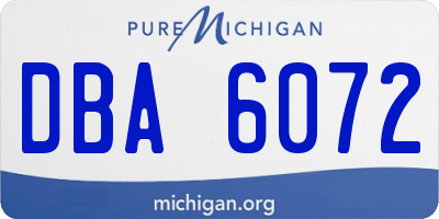 MI license plate DBA6072