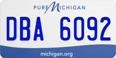 MI license plate DBA6092