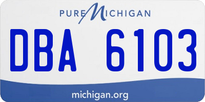 MI license plate DBA6103