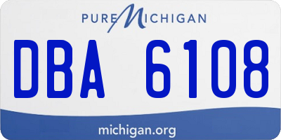 MI license plate DBA6108