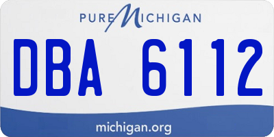 MI license plate DBA6112