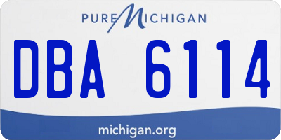 MI license plate DBA6114