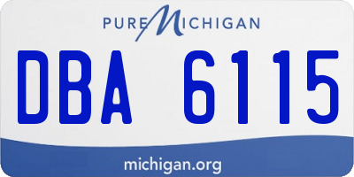 MI license plate DBA6115