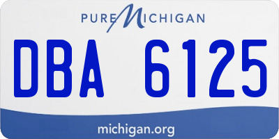 MI license plate DBA6125