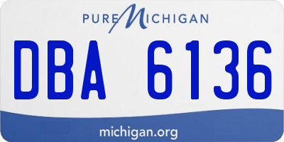 MI license plate DBA6136