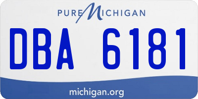 MI license plate DBA6181