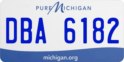 MI license plate DBA6182