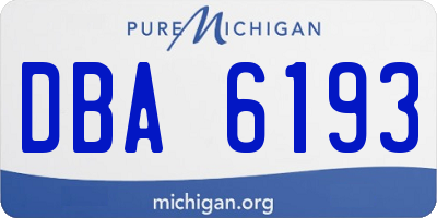 MI license plate DBA6193