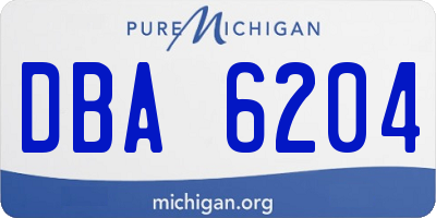 MI license plate DBA6204