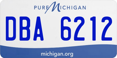 MI license plate DBA6212