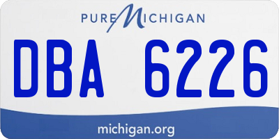 MI license plate DBA6226