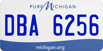 MI license plate DBA6256