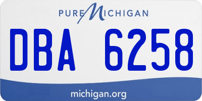 MI license plate DBA6258