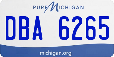 MI license plate DBA6265