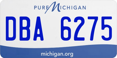 MI license plate DBA6275