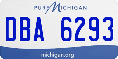 MI license plate DBA6293
