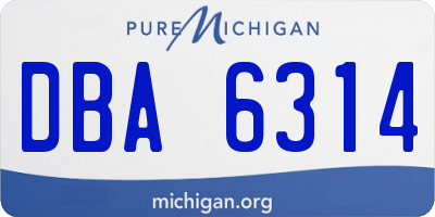 MI license plate DBA6314