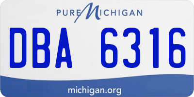 MI license plate DBA6316