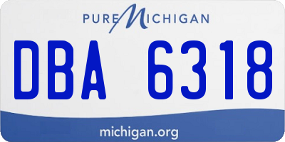 MI license plate DBA6318