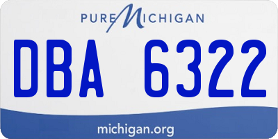 MI license plate DBA6322