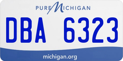 MI license plate DBA6323