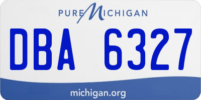 MI license plate DBA6327