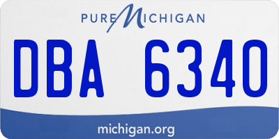 MI license plate DBA6340