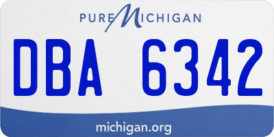 MI license plate DBA6342