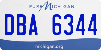 MI license plate DBA6344
