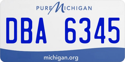 MI license plate DBA6345