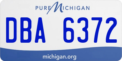 MI license plate DBA6372