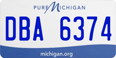 MI license plate DBA6374