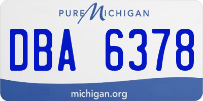 MI license plate DBA6378