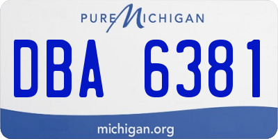 MI license plate DBA6381