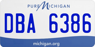 MI license plate DBA6386