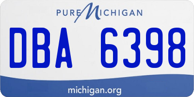 MI license plate DBA6398